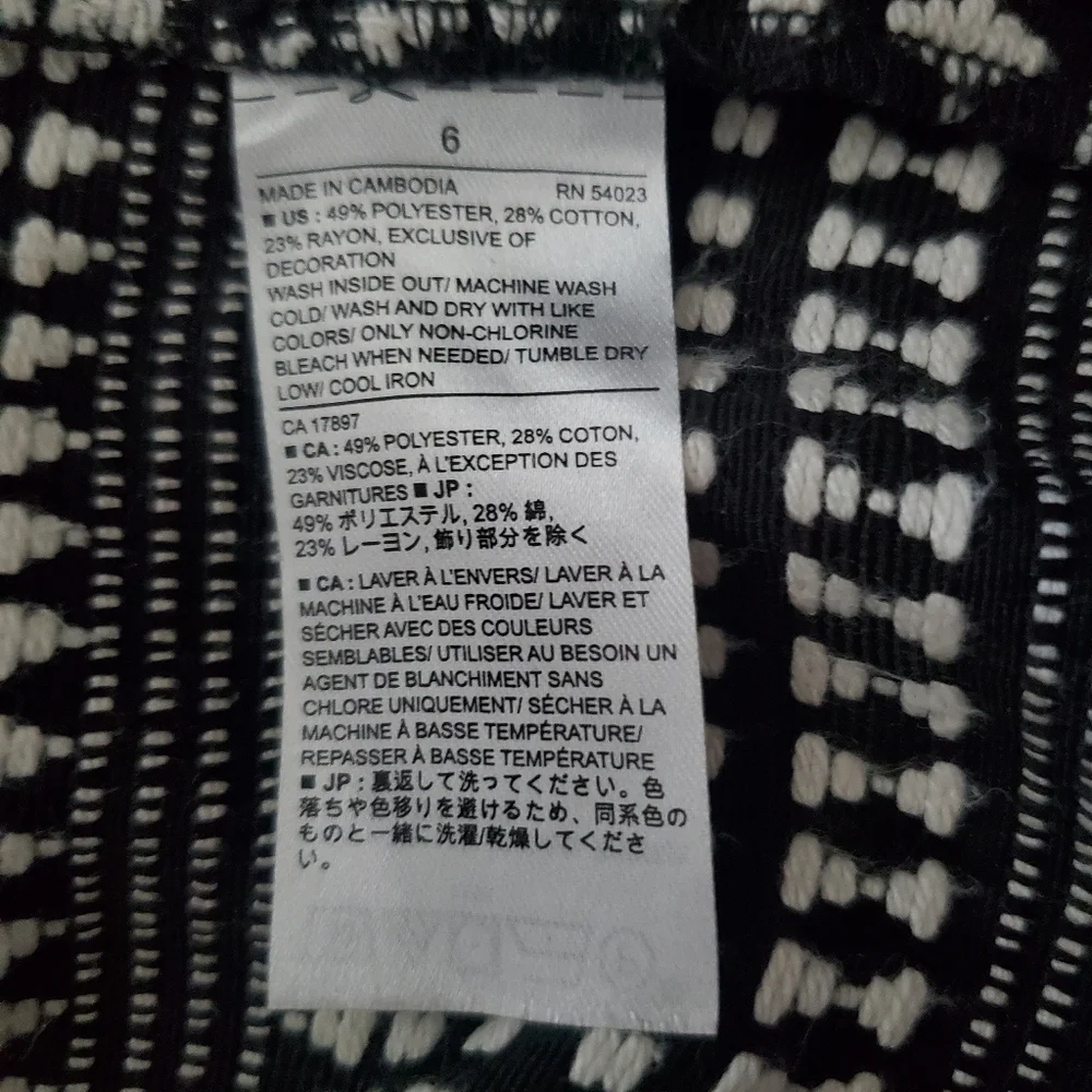 Banana Republic Black & White sleeveless dress sz 6 - Picture 10 of 13